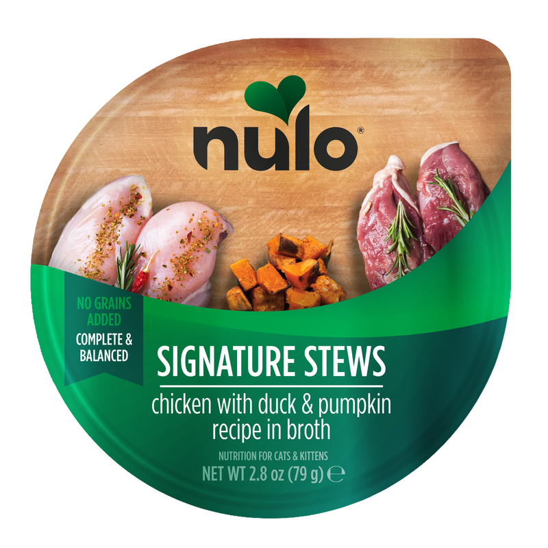 Ragoût Nulo de poulet, canard et citrouille pour chats et chatons